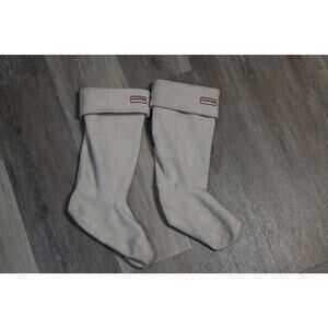 Hunter Fleece Boot Socks Welly Liners Cream Off White Tall